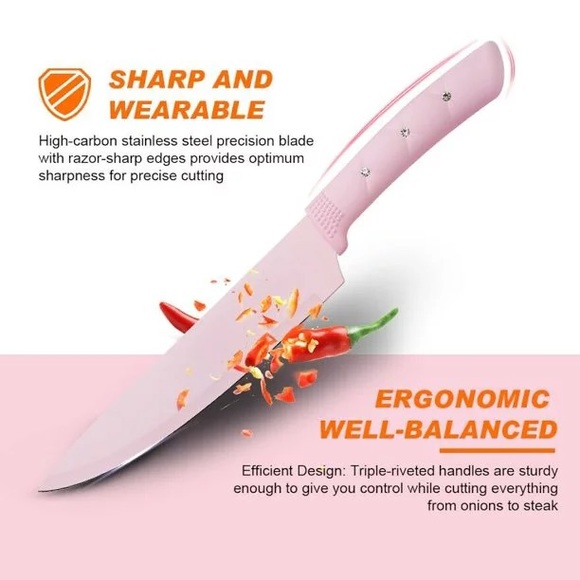 Pink & Glam Diamond 6 Piece Knife Set - Picture 3 of 3